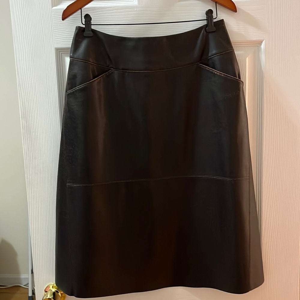Faux Leather Midi Skirt